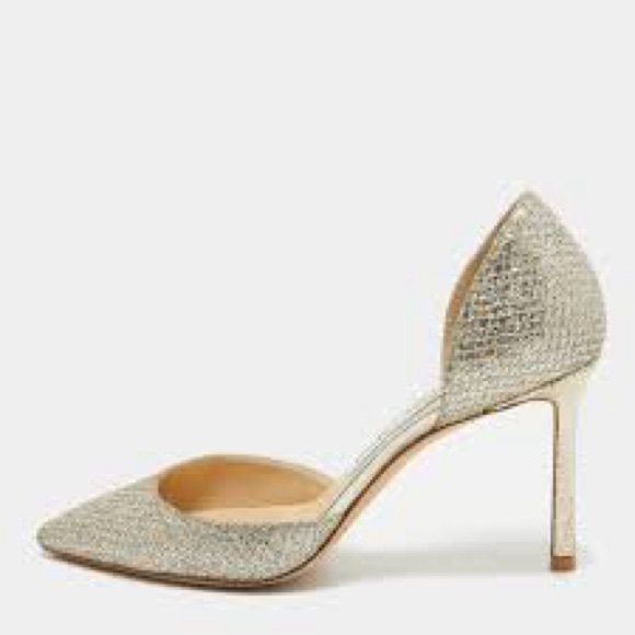 Jimmy Choo Gold Silver Heels - Picture 1 of 5